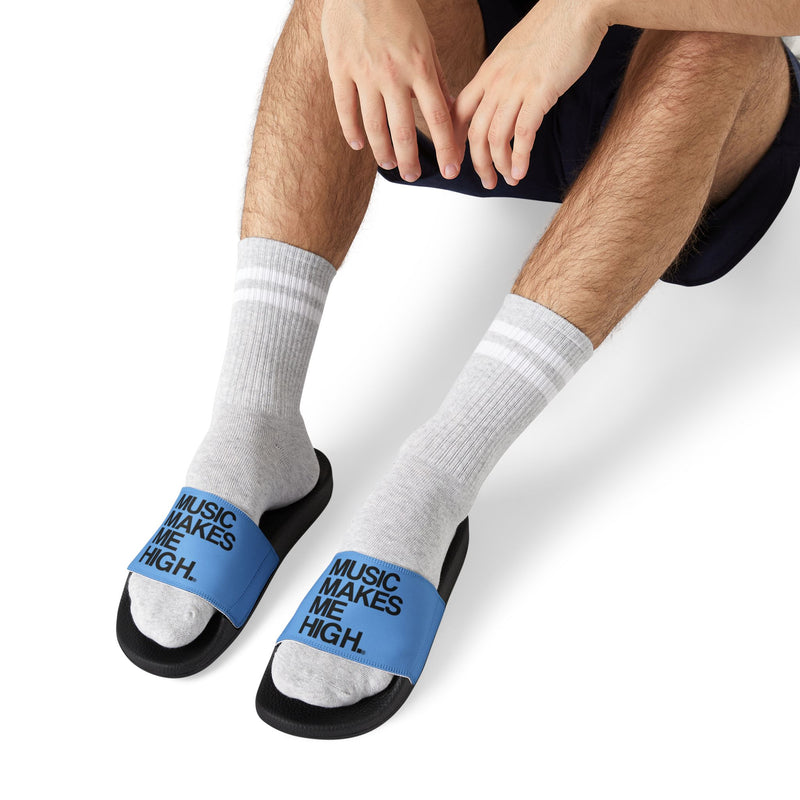 MMMH Unisex Slides: Light Blue/Black | Black