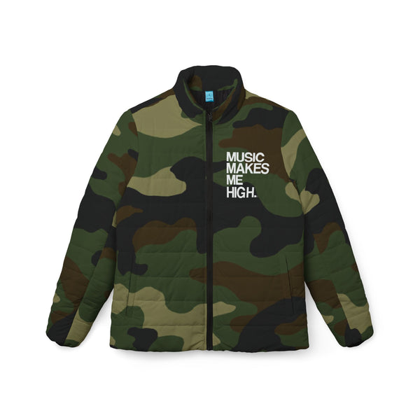 MMMH Women’s Puffer Jacket: Camo | White