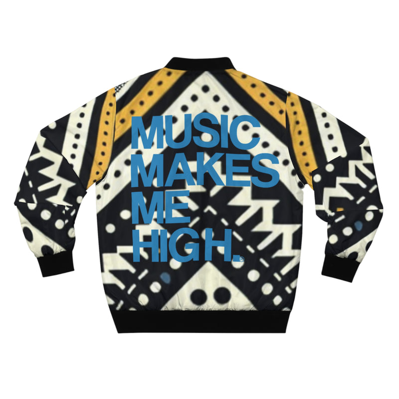 MMMH Unisex Bomber Jacket: Black Abstract | Blue