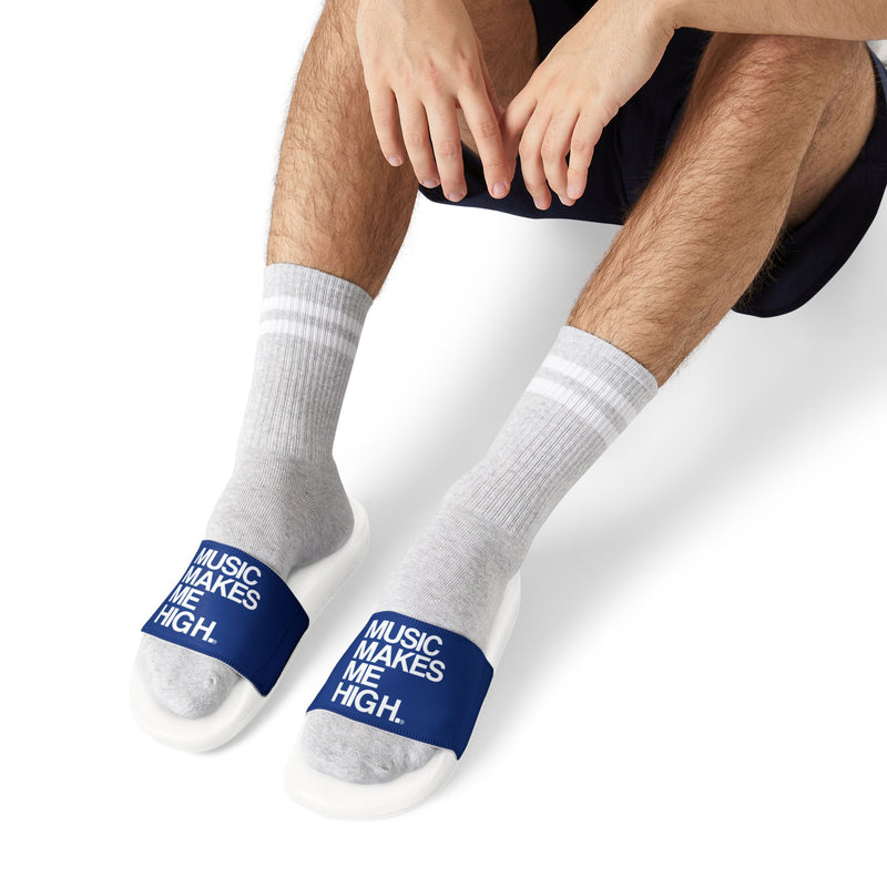 MMMH Unisex Slides: Dark Blue/White | White