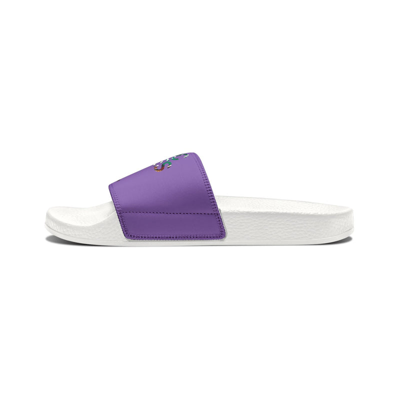 MMMH Unisex Slides: Light Purple/White | Graffiti