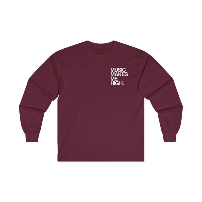 MMMH Unisex Long Sleeve Tee: Maroon | White Lettering