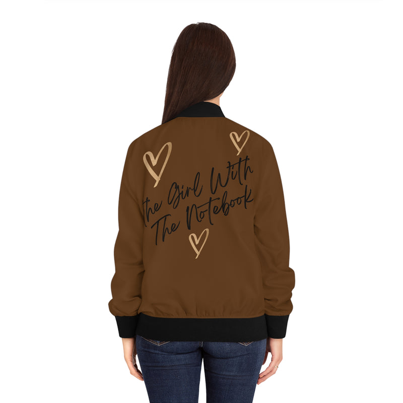 TGWTN Women's Bomber Jacket: Brown/Black | Brown