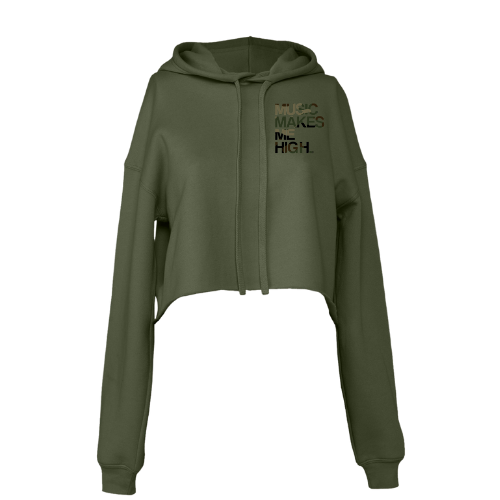 MMMH Cropped Hoodie: Military Green | Camo