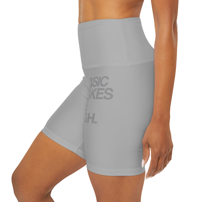 MMMH Yoga Shorts: Light Grey | Grey