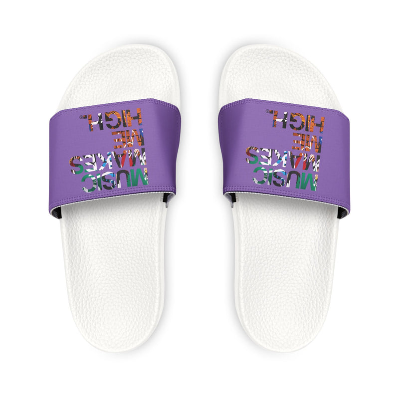 MMMH Unisex Slides: Light Purple/White | Graffiti