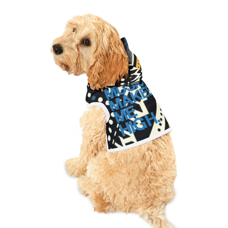 MMMH Pet Hoodie: Black Abstract | Blue