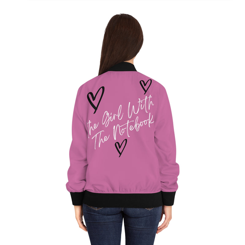 TGWTN Women's Bomber Jacket: Black/White | Light Pink