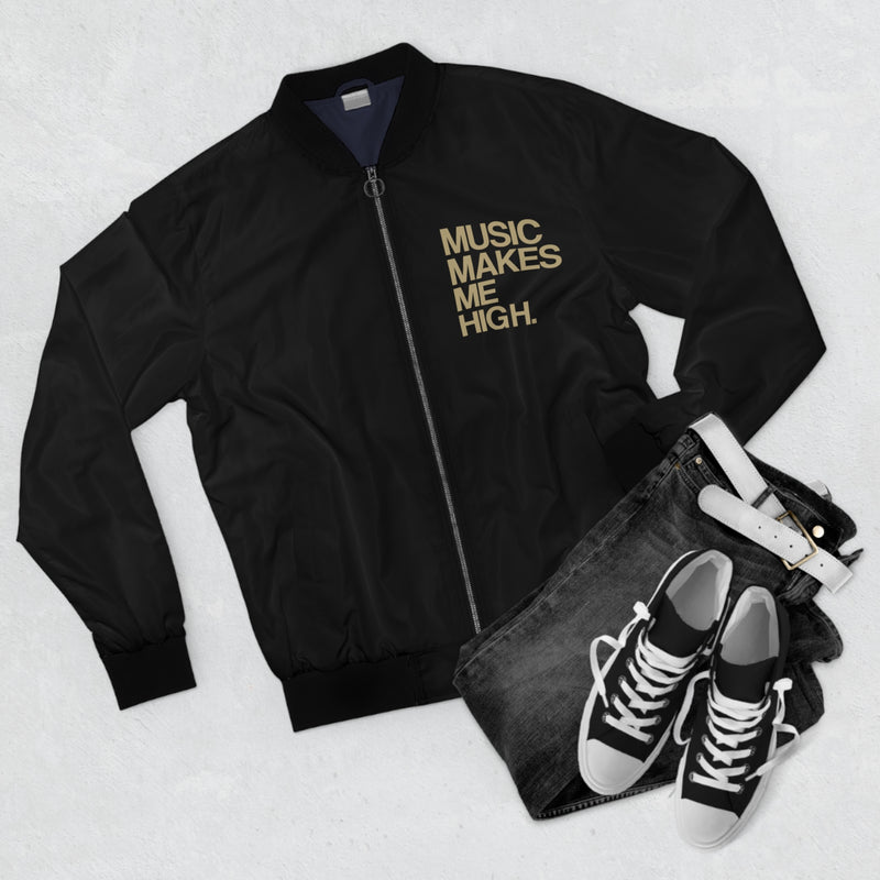 MMMH Bomber Jacket: Black | Gold Lettering