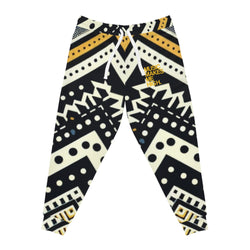 MMMH Unisex Joggers: Black Abstract | Yellow