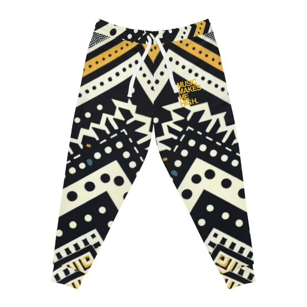 MMMH Unisex Joggers: Black Abstract | Yellow