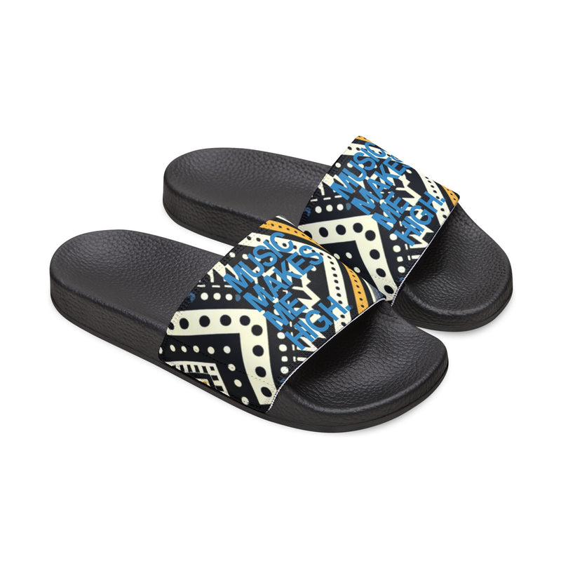 MMMH Unisex Sandals: Black Abstract | Blue