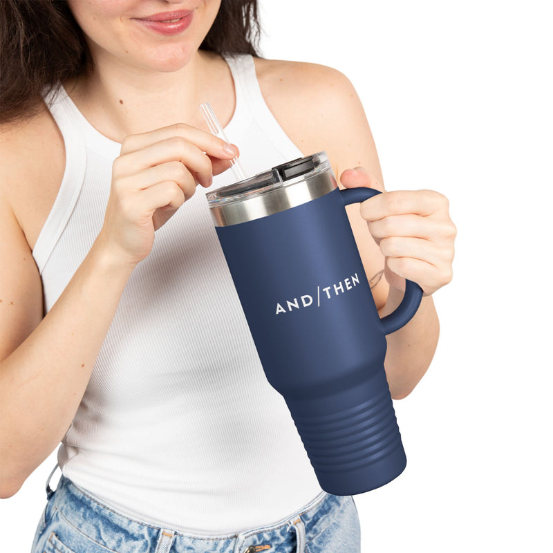 IJTT Insulated Mug: At Slash White | Navy