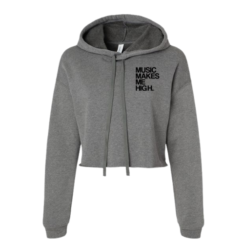 MMMH Cropped Hoodie: Deep Heather | Black