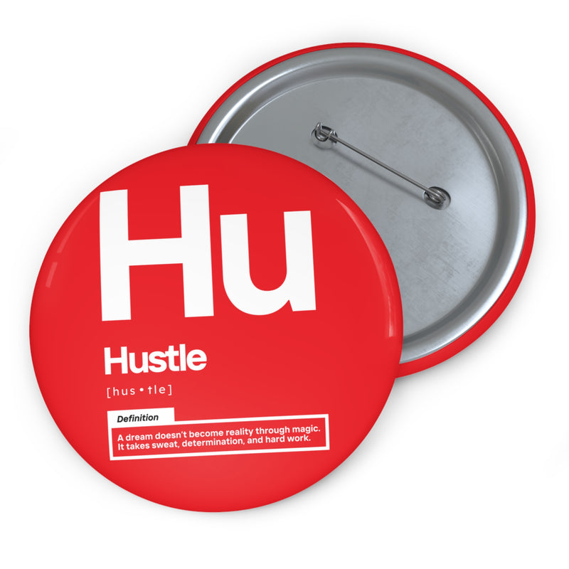 NOVL Round Pin: Hustle White | Red