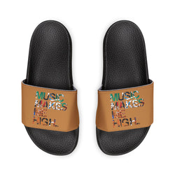 MMMH Unisex Slides: Light Brown/Black | Graffiti