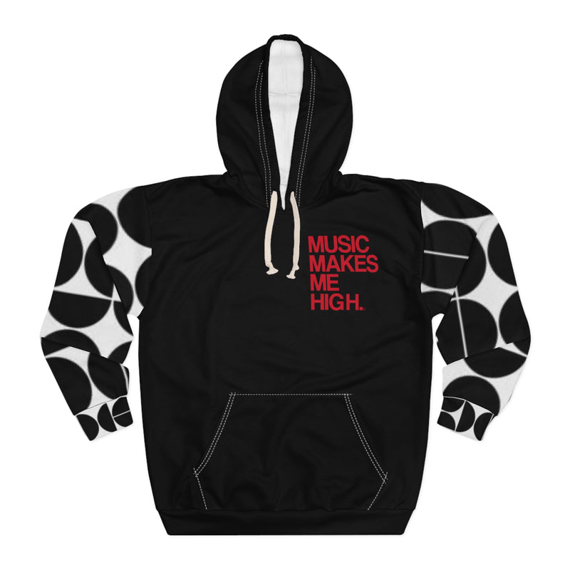 MMMH Unisex Hoodie: Black Geo/Black | Red