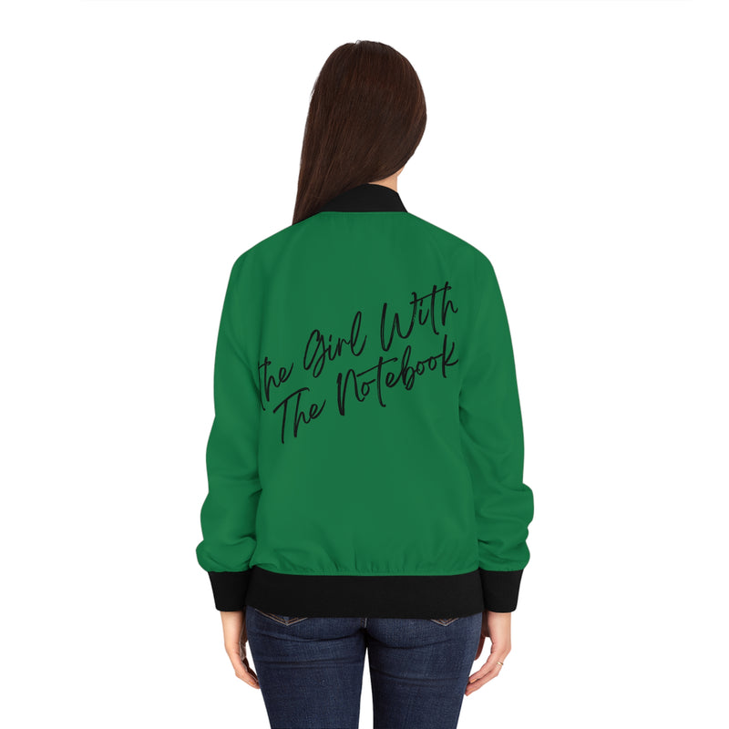 TGWTN Women's Bomber Jacket: Black | Dark Green