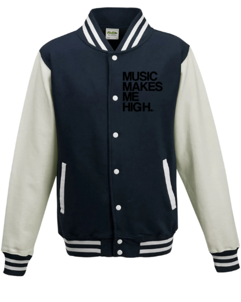 MMMH Unisex Letterman Jacket: Navy/White | Black