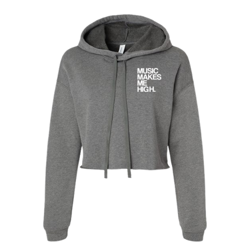 MMMH Cropped Hoodie: Deep Heather | White