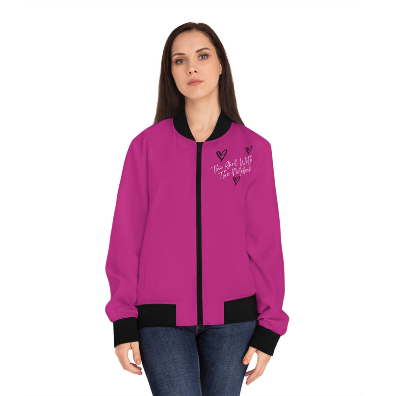 TGWTN Women's Bomber Jacket: Black/White | Pink