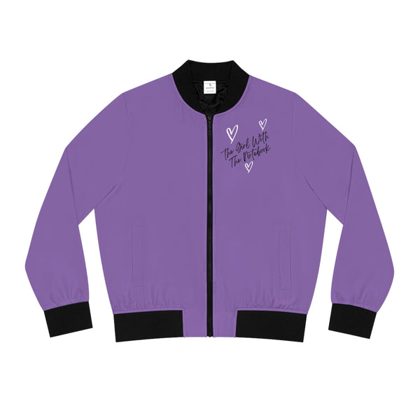 TGWTN Women's Bomber Jacket: White/Black | Light Purple