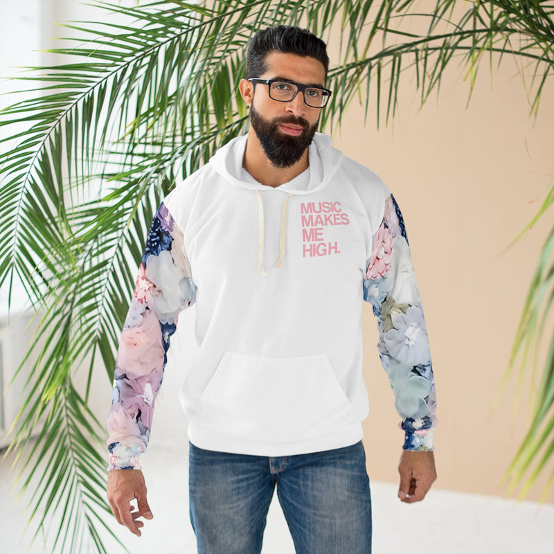 MMMH Unisex Hoodie: Flowers/White | Light Pink