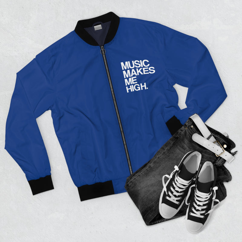 MMMH Unisex Bomber Jacket: Dark Blue | White