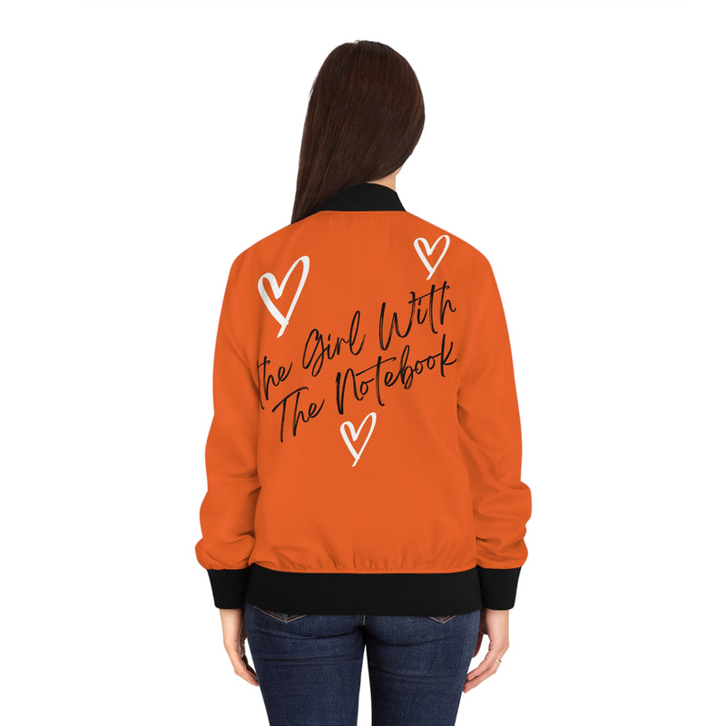 TGWTN Women's Bomber Jacket: White/Black | Orange