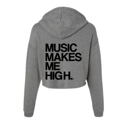 MMMH Cropped Hoodie: Deep Heather | Black