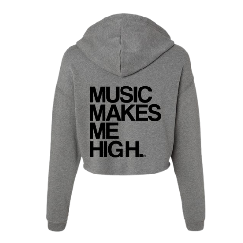 MMMH Cropped Hoodie: Deep Heather | Black