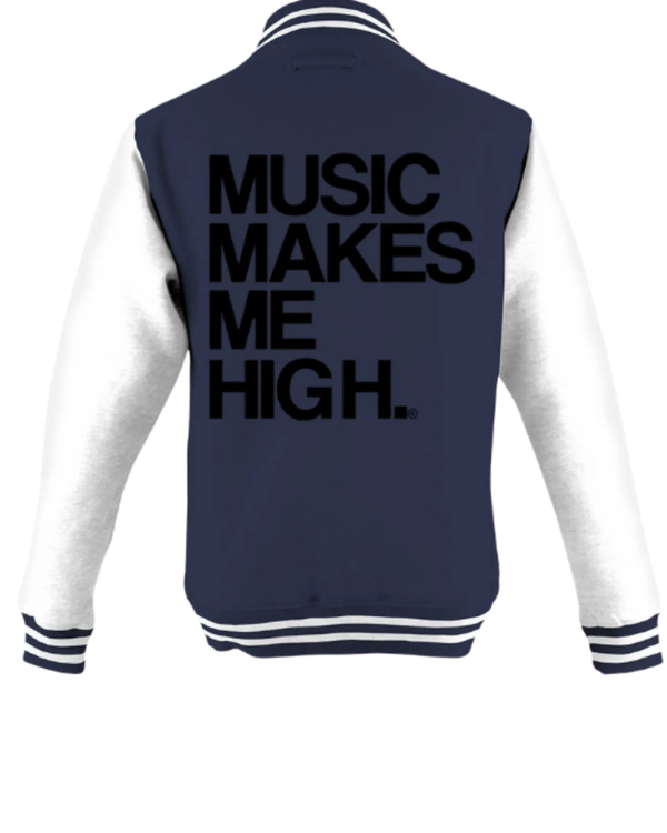 MMMH Unisex Letterman Jacket: Navy/White | Black