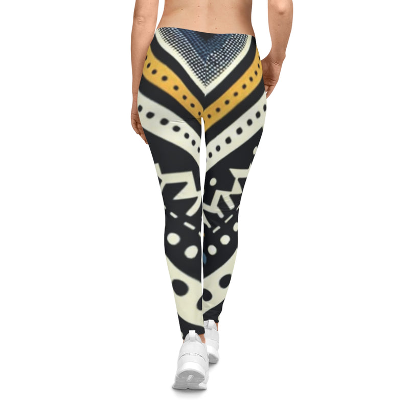 MMMH Leggings: Black Abstract | Blue