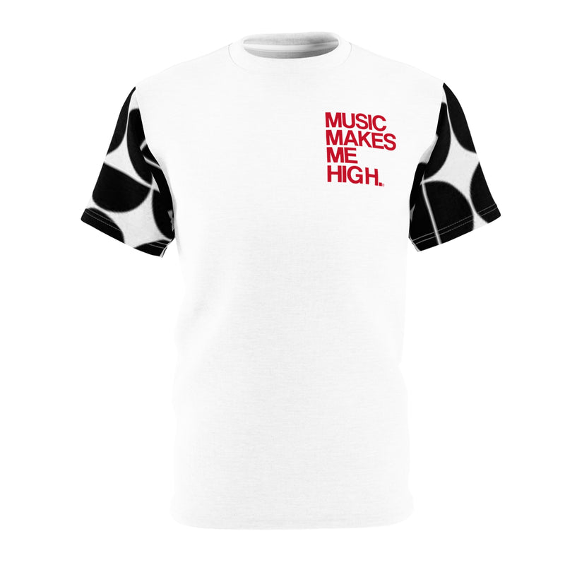 MMMH Unisex T-Shirt: Black Geo/White | Red