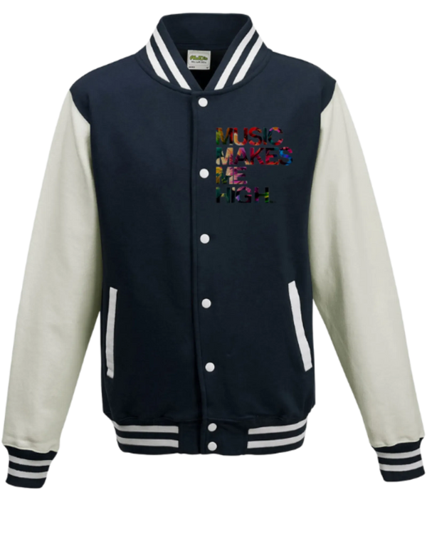 MMMH Unisex Letterman Jacket: Navy/White | Floral