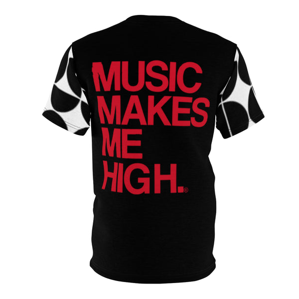 MMMH Unisex T-Shirt: Black Geo/Black | Red