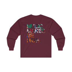 MMMH Unisex Long Sleeve Tee: Maroon | Graffiti