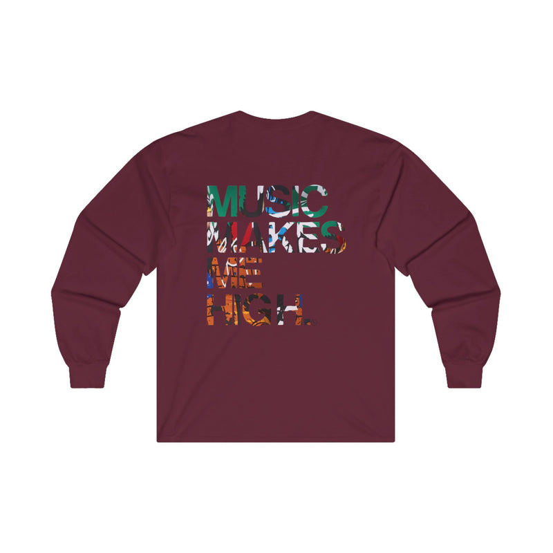 MMMH Unisex Long Sleeve Tee: Maroon | Graffiti