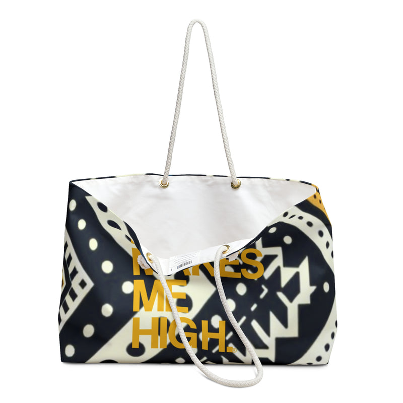 MMMH Weekender Bag (Rope Handle): Black Abstract | Yellow