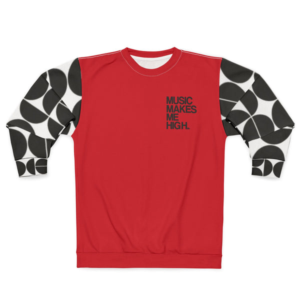 MMMH Unisex Sweatshirt: Black Geo/Red | Black