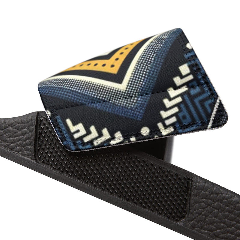 MMMH Unisex Sandals: Black Abstract | Blue