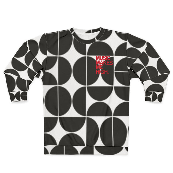 MMMH Unisex Sweatshirt: Black Geo | Red