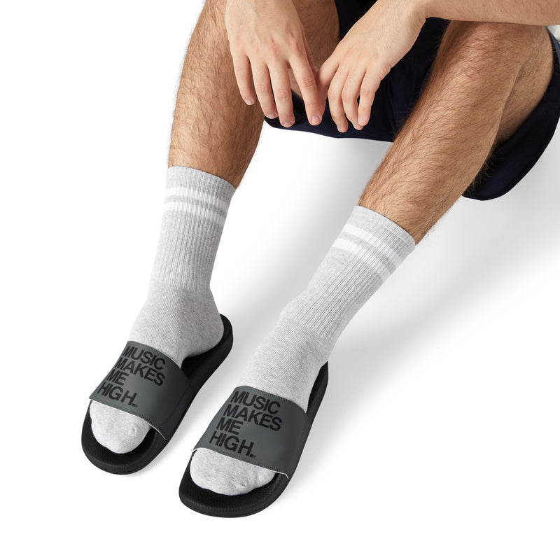 MMMH Unisex Slides: Dark Gray/Black | Black