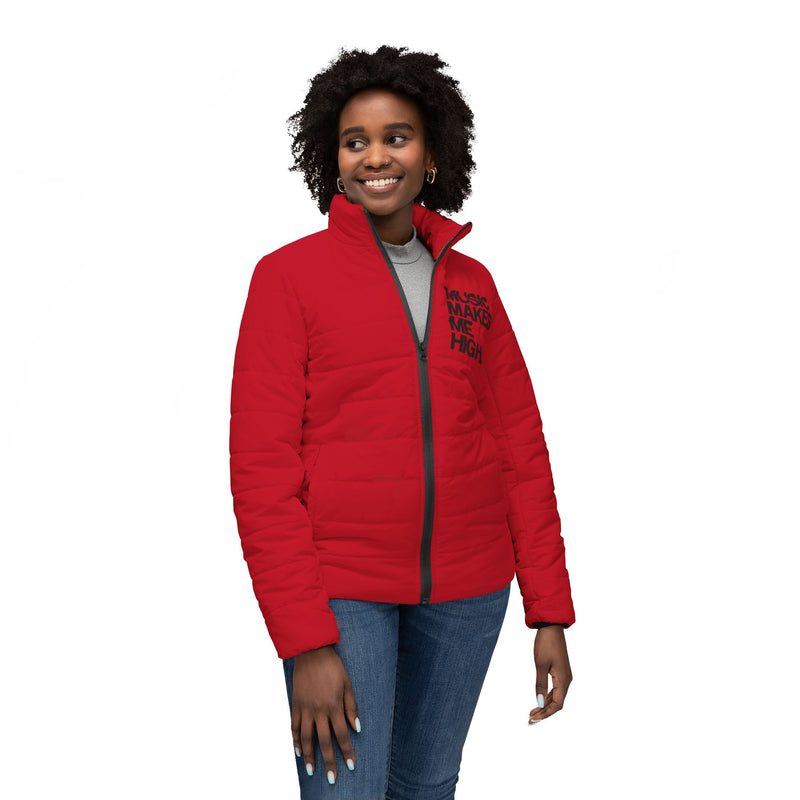 MMMH Women’s Puffer Jacket: Red | Black