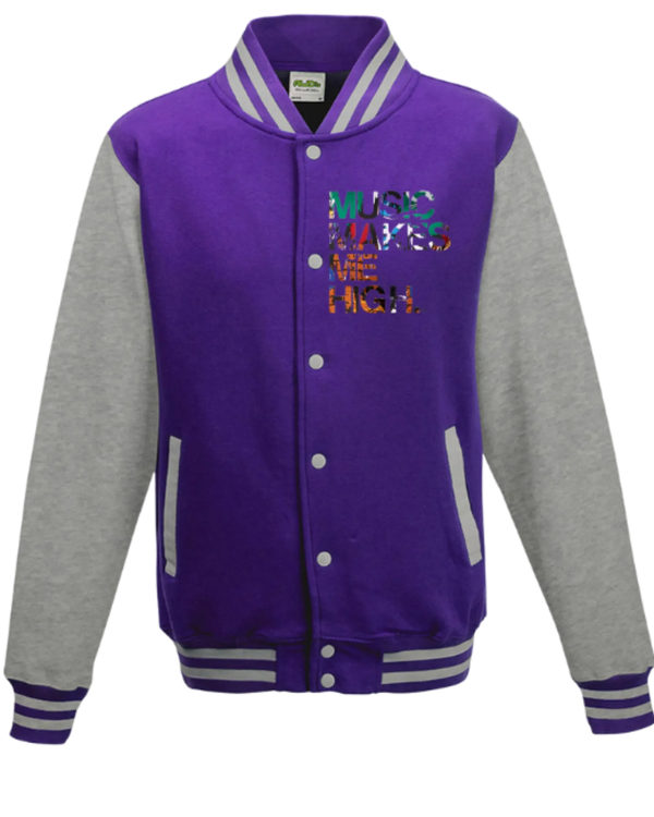 MMMH Unisex Letterman Jacket: Purple/Gray | Graffiti