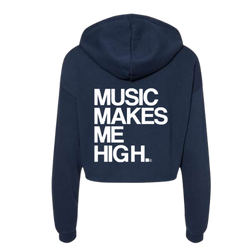 MMMH Cropped Hoodie: Navy | White