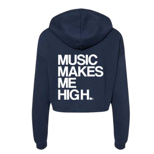 MMMH Cropped Hoodie: Navy | White