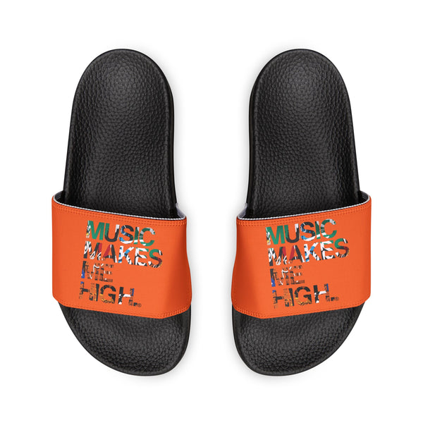 MMMH Unisex Slides: Orange/Black | Graffiti