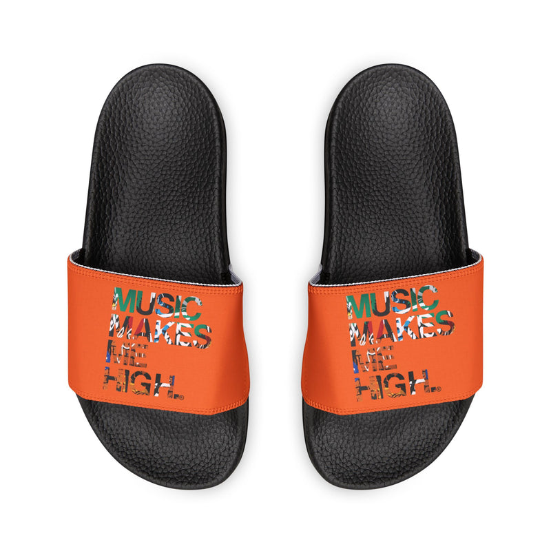 MMMH Unisex Slides: Orange/Black | Graffiti