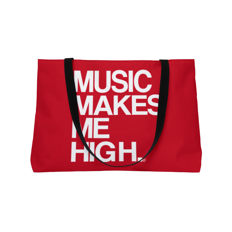 MMMH Weekender Bag (Black Handle): Red | White